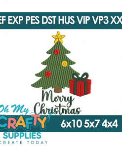 Merry Christmas Tree 2025 Embroidery Design