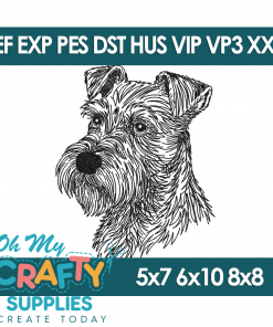 Sketch Miniature Schnauzer 97 Embroidery Design (Fetch)