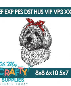 Old English Sheepdog Embroidery Design