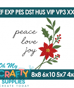 Peace Love Joy 1025 Embroidery Design