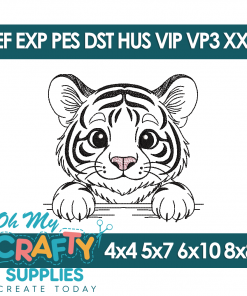 Peekaboo Cub Embroidery Design