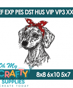 Sketch Bow Chiweenie Embroidery Design