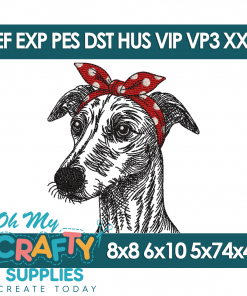 Sketch Bow Grey Hound Embroidery Design