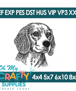 Sketch Beagle 910 Embroidery Design (Fetch)