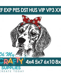 Sketch Bow Beagle 914 Embroidery Design (Bow Wow)