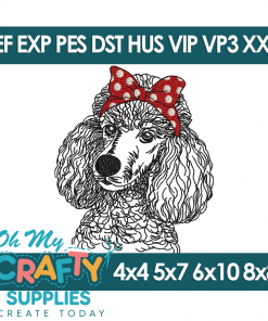 Sketch Bow Poodle 99 Embroidery Design (Bow Wow)