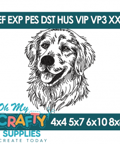 Sketch Golden Retriever 99 Embroidery Design (Fetch)