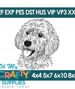 Sketch Goldendoodle Embroidery Design (Fetch)