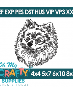 Sketch Pomeranian 830 Embroidery Design (Fetch)