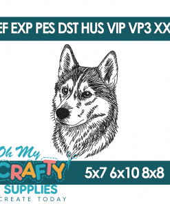 Sketch Siberian Husky 913 Embroidery Design (Fetch)