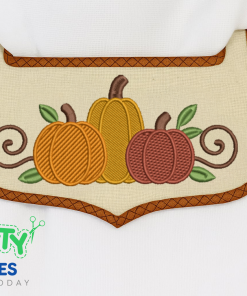 Pumpkin Trio Towel Topper Wrap Embroidery Design (Mashup)