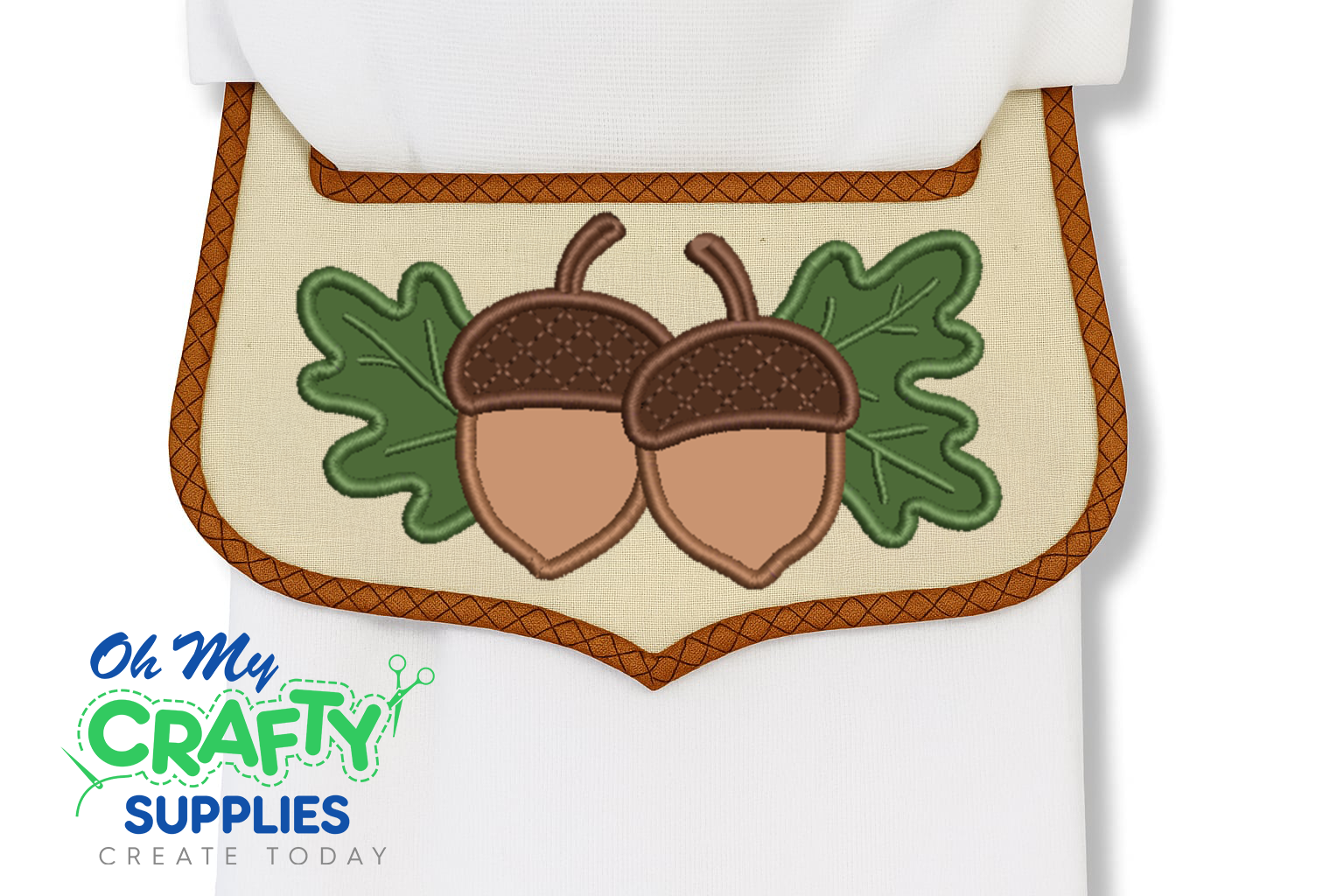 Acorn Towel Wrap Topper Embroidery Design (Mashup)