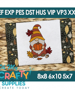 ITH Autumn Gnome Mug Rug Embroidery Design