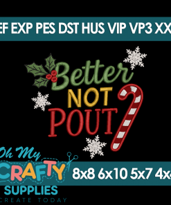 Better Not Pout Applique Embroidery Design