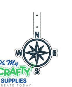 Compass Key Fob Embroidery Design (KFC)