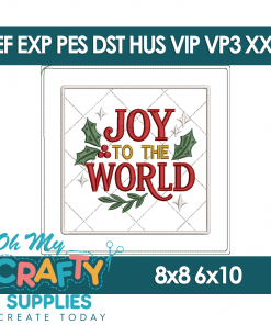 ITH Joy to the World Potholder Embroidery Design