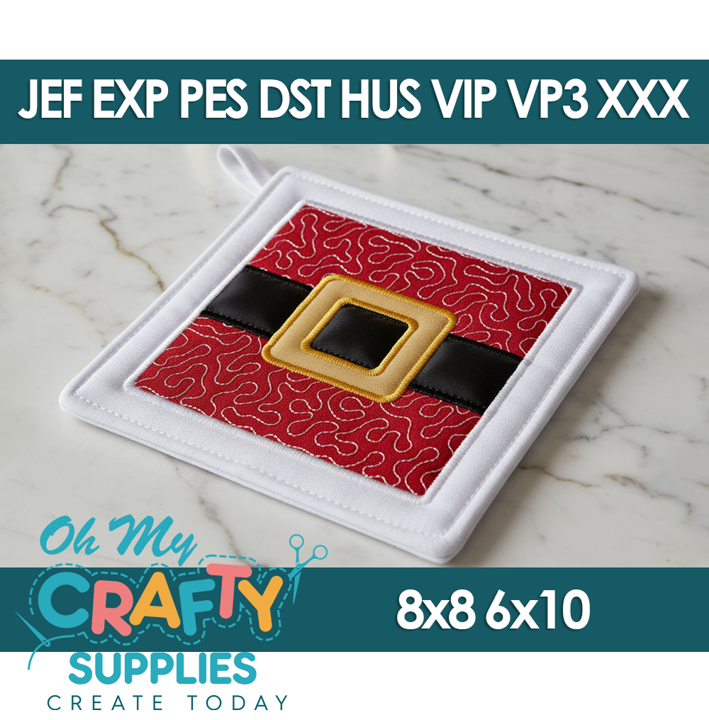 ITH Santa's Belt Potholder Embroidery Design