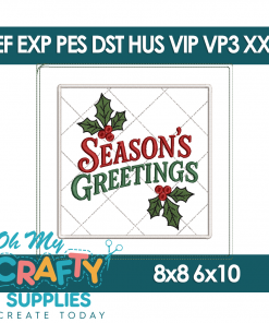 ITH Season's Greetings Potholder Embroidery Design