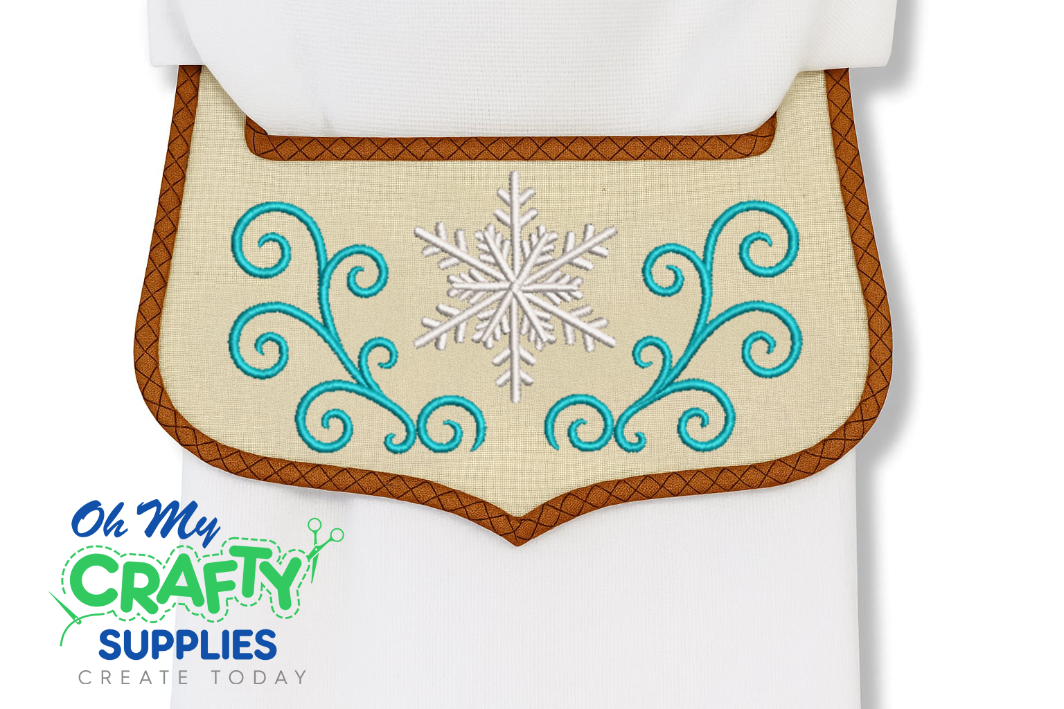 ITH Snowflake Towel Wrap Topper Embroidery Design