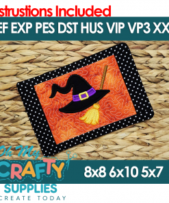 ITH Witch Hat Mug Rug Embroidery Design