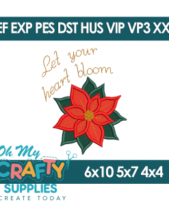 Let your heart bloom Embroidery Design