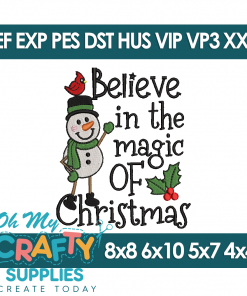 Magic of Christmas Snowman Embroidery Design