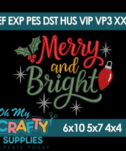 Merry and Bright 2025 Embroidery Design