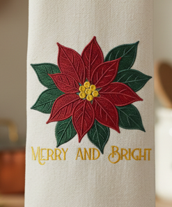 Alternative view of Merry and Bright Embroidery Design