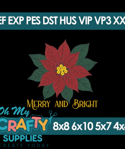Merry and Bright Embroidery Design