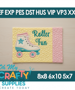 ITH Roller Fun Mug Rug Embroidery Design