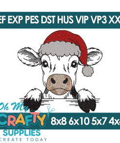 Santa Barnyard Peek-a-Moo Embroidery Design