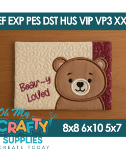 ITH Bear-y Loved Mug Rug Embroidery Design
