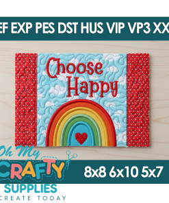 ITH Choose Happy Mug Rug Embroidery Design