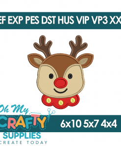 Christmas Reindeer Applique Embroidery Design