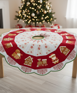 ITH Candy Cane Express Christmas Tree Skirt – Machine Embroidery Design