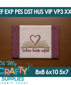 ITH Hearts Unfold Mug Rug Embroidery Design