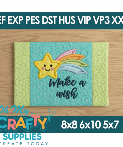 ITH Make a wish Mug Rug Embroidery Design