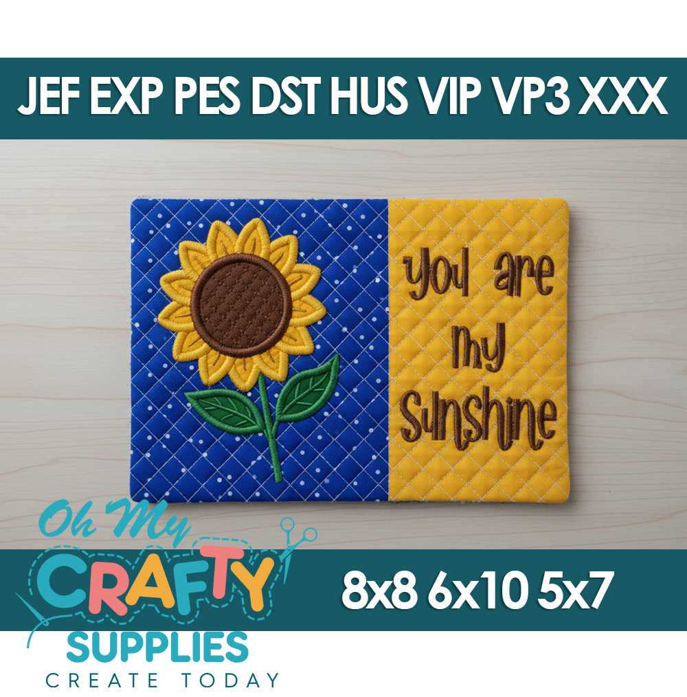 ITH My Sunshine Mug Rug Embroidery Design