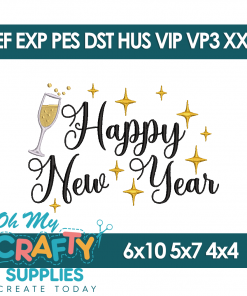 Happy Near Year 1129 Embroidery Design