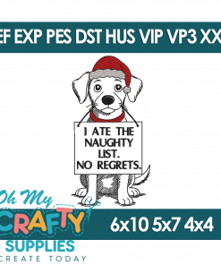 No Regrets Christmas Embroidery Design