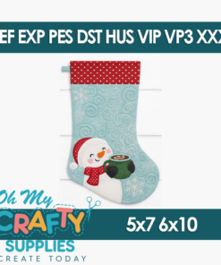 ITH Snowman Stocking Embroidery Design