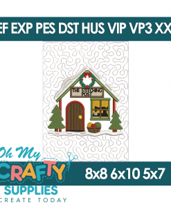 Santa's Village Stitching Post Block