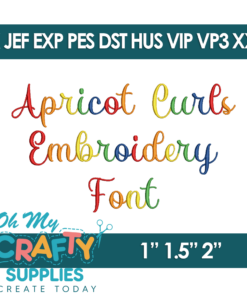 Apricot Embroidery Font (BX Included)