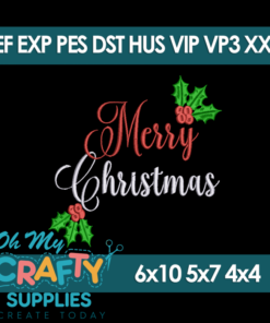 Merry Christmas Embroidery Design