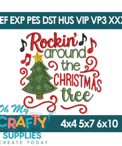 Rockin' around the tree Embroidery Design