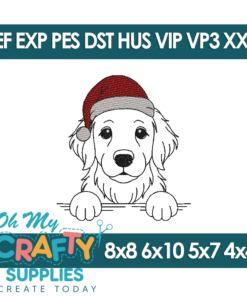 Santa Biscuit Peeking Embroidery Design