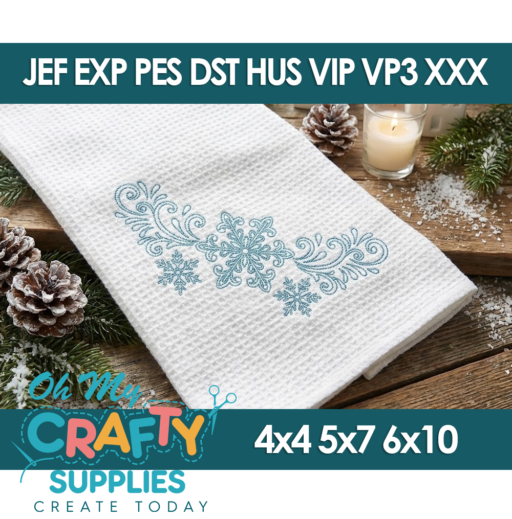 Snowflake Corner Embroidery Design