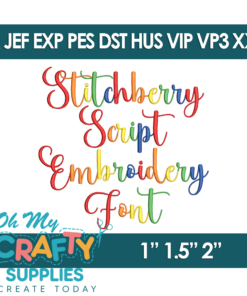 Stitchberry Script Embroidery Font (BX Included)