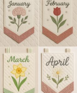 A Year in Bloom – In-the-Hoop Mini Hanger Set