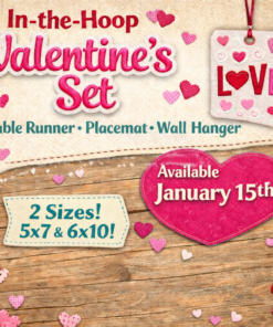 ITH Valentine's Day Set (Runner, Placemat, Wall Hanger)